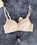 Günlük Kullanım Lazer Kesim Push-up Destekli Yumuşak Sütyen (Ekru, Pudra, Siyah, Yeşil)
