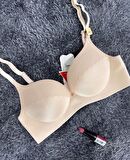 Günlük Kullanım Lazer Kesim Push-up Destekli Yumuşak Sütyen (Ekru, Pudra, Siyah, Yeşil)