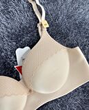 Günlük Kullanım Lazer Kesim Push-up Destekli Yumuşak Sütyen (Ekru, Pudra, Siyah, Yeşil)