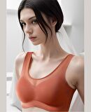 Isabel Tül Detaylı İthal Dikişsiz Balensiz İce-Silk Bralet-Spor Sütyeni -681