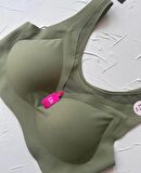 Isabel Tül Detaylı İthal Dikişsiz Balensiz İce-Silk Bralet-Spor Sütyeni -681