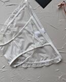 Lucia Japon Style Arkası Tül Saten Kurdele Detaylı Cheeky Külot/Slip-2858