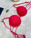 Le Jardin Valeria Biyeli Taşlı Mikro Push-up Arkası İp Detaylı Sütyen - 7007