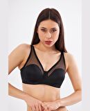 Le Jardin Linda Tül Detaylı Toparlayıcı İnce Soft Cup Sütyen (B-C CUP) -9200