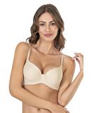 Nbb Mikro Kaplı Balenli Desteksiz Basic Sütyen (Ten, Siyah, Beyaz)- 3505
