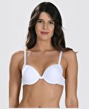 NBB Destekli Push-up Balenli V Yaka Kesim Cuplı Basic Sütyen- 3529