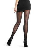 Intive Arkası Çizgili Nostalji 20 Den Siyah Külotlu Çorap