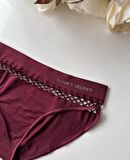 Kadın Dikişsiz Antibakteriyel Sportwear Fileli Slip/Bikini (Siyah, Bordo, Kahverengi, Lacivert)