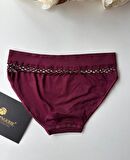 Kadın Dikişsiz Antibakteriyel Sportwear Fileli Slip/Bikini (Siyah, Bordo, Kahverengi, Lacivert)