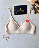 Eleanor Önü ve Yanı Dantel Detaylı Dikişsiz Lazer Kesim İnce Askılı V Yaka Hafif Destekli Sütyen