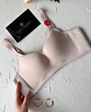 Marie İthal Dikişsiz Balensiz Destekli Toparlayıcı Özellikli Kalın Askılı C Cup Kaliteli Sütyen