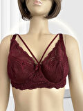 Tyla Dantelli C Cup Önü Şeritli Günlük Kullanım Balenli Şık Toparlayıcı Sütyen