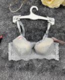 Dantelli C Cup Destekli Push-up 3 Kademe Kopçalı Üstün Kalite Sütyen -150c
