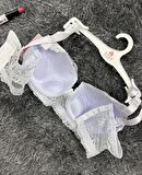 Dantelli C Cup Destekli Push-up 3 Kademe Kopçalı Üstün Kalite Sütyen -150c