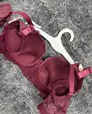 Dantelli C Cup Destekli Push-up 3 Kademe Kopçalı Üstün Kalite Sütyen -150c