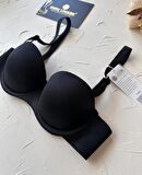 Samanta Balenli Desteksiz Lazer Kesim Parlak Kumaşlı İthal Sütyen -42