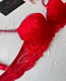 Jasmine Askıları Parlak Taşlı Hafif Destekli Dantelli Soft Cup İthal Sütyen (B-C Cup)