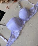 Jasmine Askıları Parlak Taşlı Hafif Destekli Dantelli Soft Cup İthal Sütyen (B-C Cup)