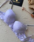 Jasmine Askıları Parlak Taşlı Hafif Destekli Dantelli Soft Cup İthal Sütyen (B-C Cup)