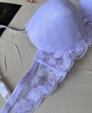 Jasmine Askıları Parlak Taşlı Hafif Destekli Dantelli Soft Cup İthal Sütyen (B-C Cup)