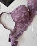 Jasmine Askıları Parlak Taşlı Hafif Destekli Dantelli Soft Cup İthal Sütyen (B-C Cup)