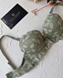 Jasmine Askıları Parlak Taşlı Hafif Destekli Dantelli Soft Cup İthal Sütyen (B-C Cup)