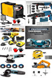 Pro Full Alman İnvertır Kaynak Hilti Matkap Taşlama Taş Motoru Planya Dekupaj Hediyeli SEt.