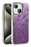 Apple iPhone 14 Kılıf Parlak Desenli Taşlı Azn-Blade