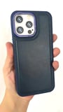 İphone 14 Pro Max uyumlu Metalik Kamera Çerçeveli Deri içi Kadife Lüks Kılıf