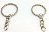 25 adet gümüş sert metal zincirli anahtarlık halkası 3 cm