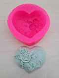 desenli kalp silikon sabun ve kokulu taş kalıbı