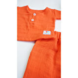 Kız Erkek Bebek Ve Çocuk Kısa Kollu Müslin İkili Takım