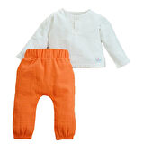 Kız Erkek Bebek Ve Çocuk Uzun Kollu Müslin İkili Takım