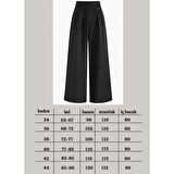 X Nurbeli Asimetrik Tasarımlı Düğme Kapamalı Palazzo Pantolon