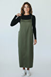 KADIN AYARLANABİLİR İP ASKILI DABIL KUMAŞ ELBİSE