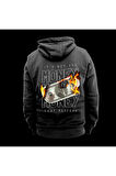 Money Money Money Baskılı Kapüşonlu Sweatshirt Hoodie Kalın Kumaş 3 İplik Şardonlu