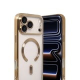 Apple Uyumlu İphone Pro Max Kross Magneticsafe Kapak - Gold