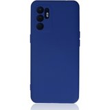 Oppo Reno 6 Kılıf Nano İçi Kadife Silikon - Mavi