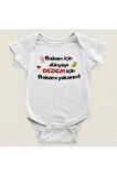 Babam İçin Dünyayı, Dedem İçin Babamı Yakarım ! Yazılı Pamuklu Yumuşak Unisex Çıtçıtlı Body Zıbın