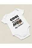 Cool Diye Yazılır Anne Diye Okunur Yazılı Pamuklu Yumuşak Unisex Çıtçıtlı Body Zıbın