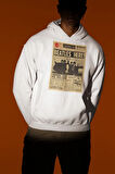 Beatles Here ! Gazete Temalı Unisex Oversize The Beatles Müzik Grubu Hoodie