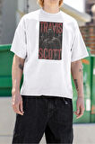 Şarkıcı Rapper Travis Scott Baskılı Unisex Oversize CJ Tişört