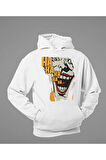 Ha Ha Ha Yazılı Joker Baskılı Unisex Oversize Dc Hoodie