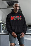 Rock Metal Müzik Grubu Baskılı Unisex Oversize AC DC Hoodie