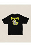 Thrasher Ördek Baskılı Unisex Oversize Tişört