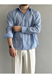 Old Money Rahat Kalıp Çizgili Gömlek