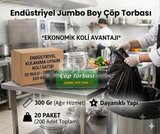 Günflex Endüstriyel Jumbo Boy Siyah Çöp Torbası, 20 Paket (Toplam 200 Adet Poşet), – 80X110 Cm, 300 Gr, Dayanıklı