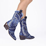 JEANOLOG KOVBOY ÇİZME YAZLIK NAKIŞ İŞLEMELİ J352