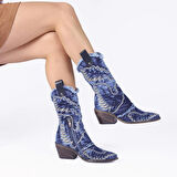 JEANOLOG KOVBOY ÇİZME YAZLIK NAKIŞ İŞLEMELİ J352