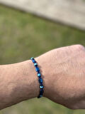 Varisit, Hematit Bileklik - Jagu Bright Blue Bileklik - Tasarım Bileklik 4x6 mm Ayarlanabilir